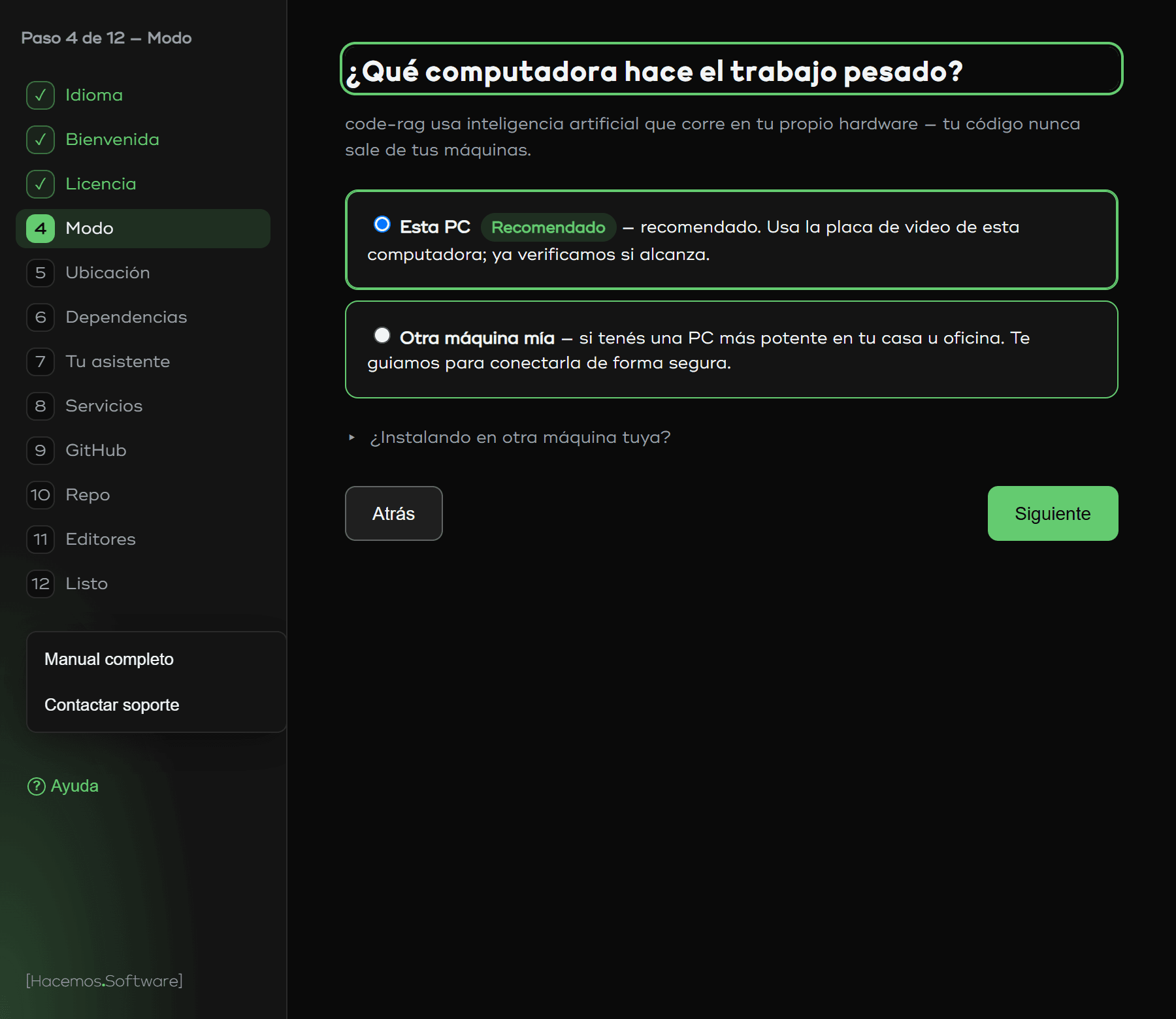 An installer that sets everything up — 2